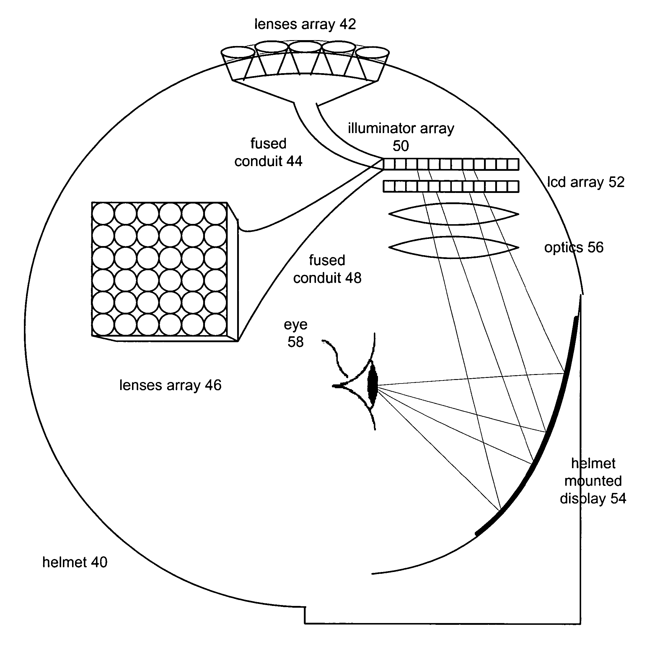 Method for increasing daylight display brightness for helmet mounted displays