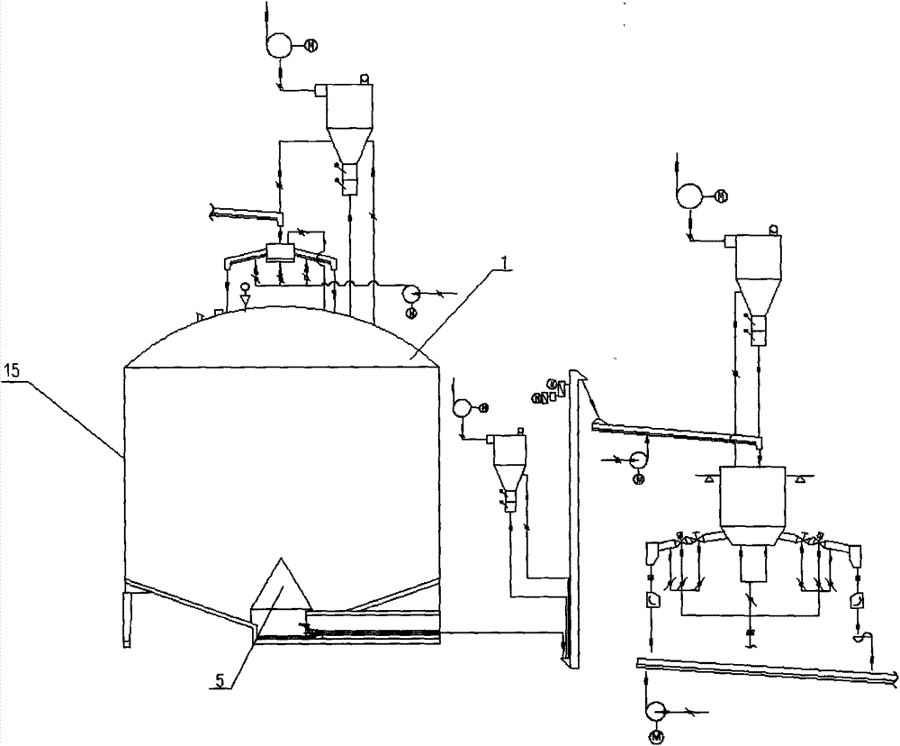 Powdery material homogenizing steel plate silo and use method thereof