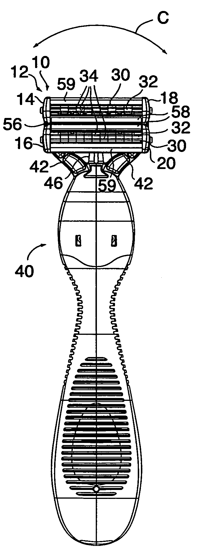 Bidirectional shaving implement