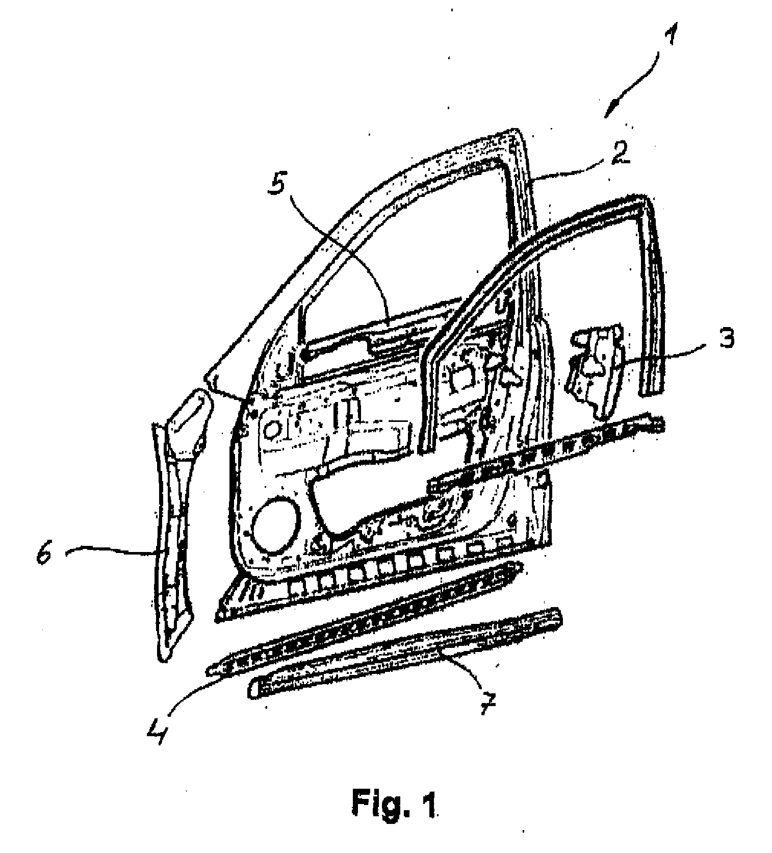 Door structure for a motor vehicle