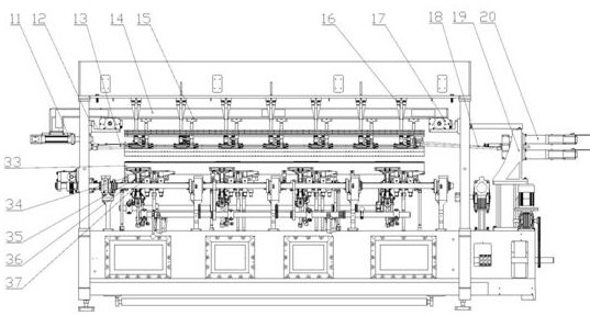 A double-needle bed warp knitting machine with horizontally reciprocating combs