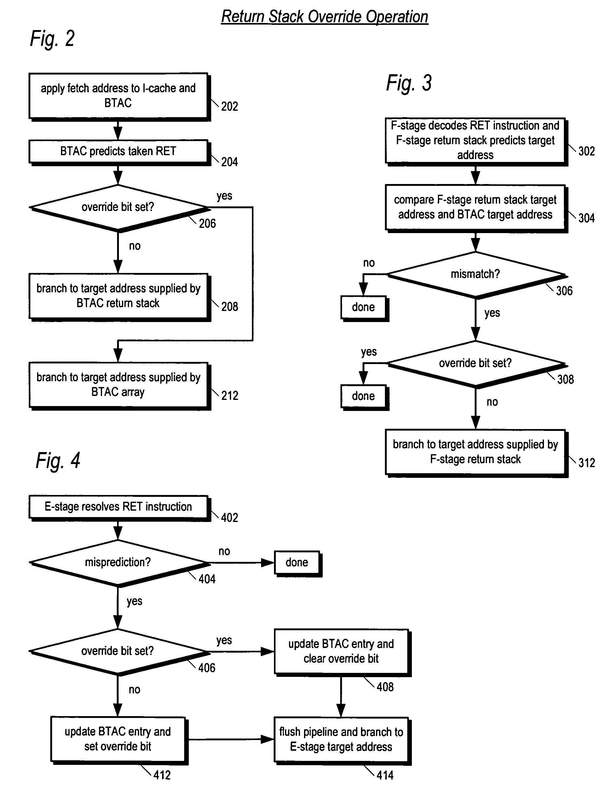 Apparatus and method for selectively overriding return stack prediction in response to detection of non-standard return sequence