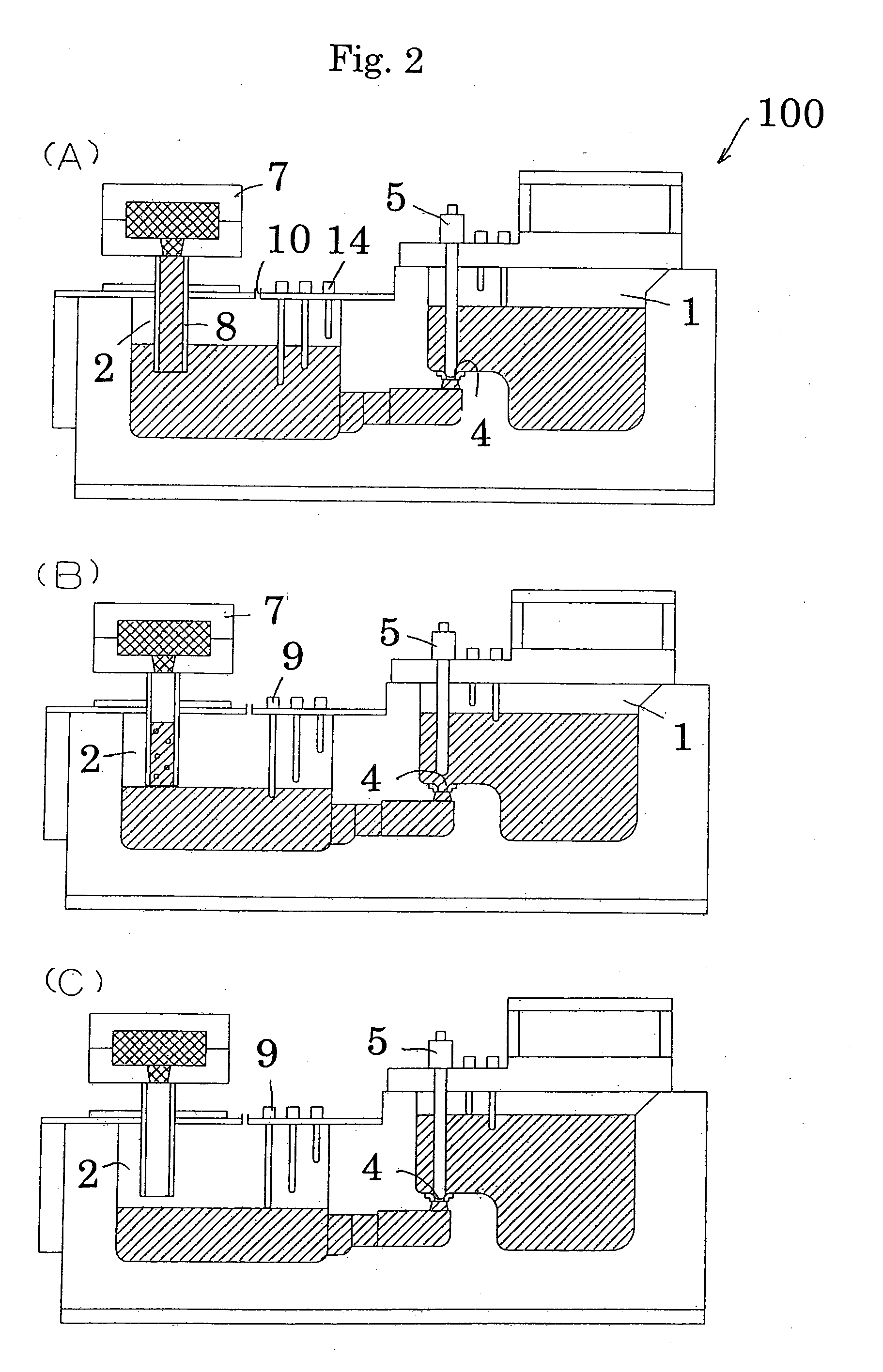 Device for low-pressure casting, a method for filling inert gas in the device, and method for producing a cast