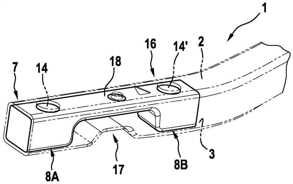 Profiled brace, in particular for motor vehicle