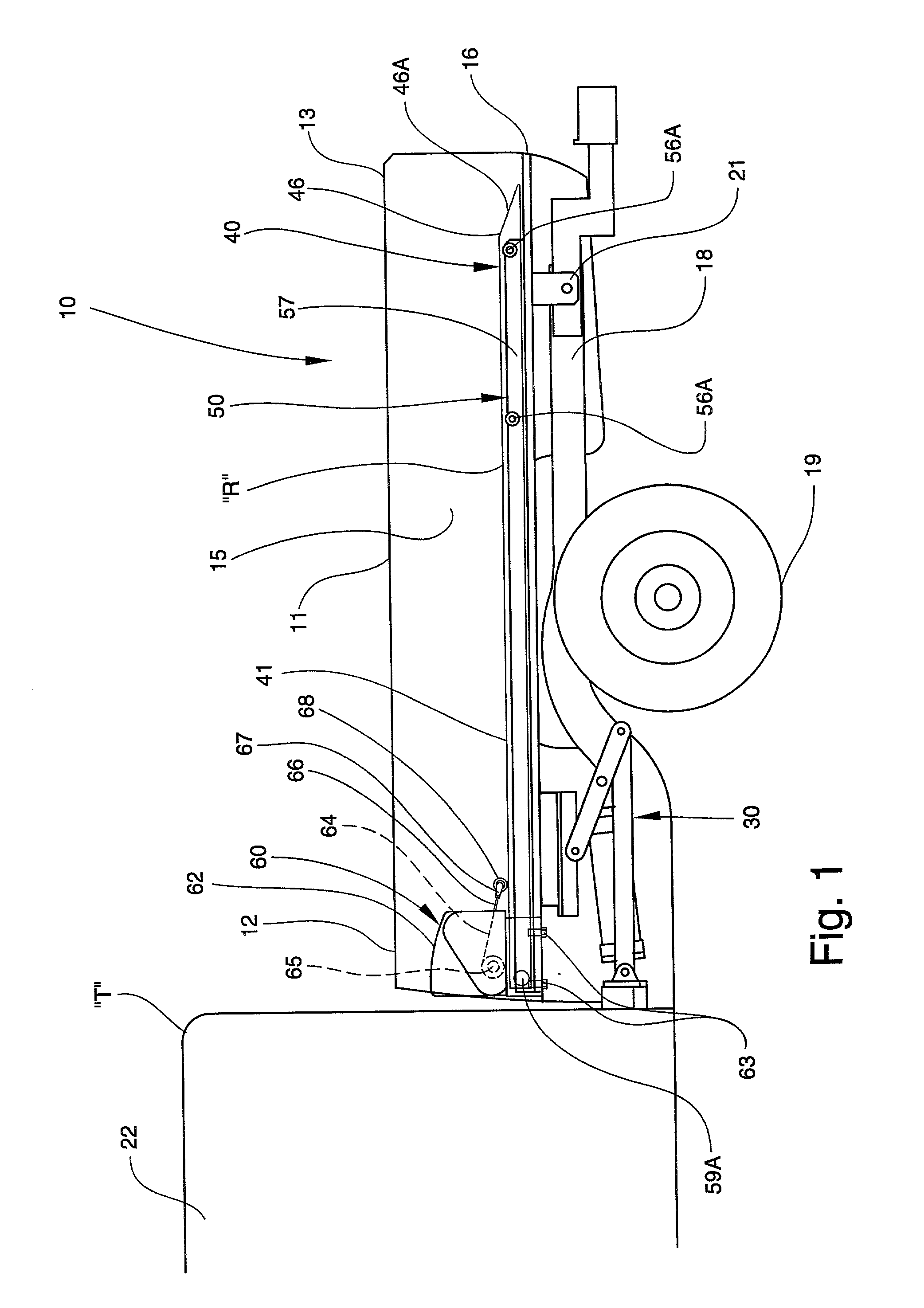 Tiltable cargo box assembly with extension ramp