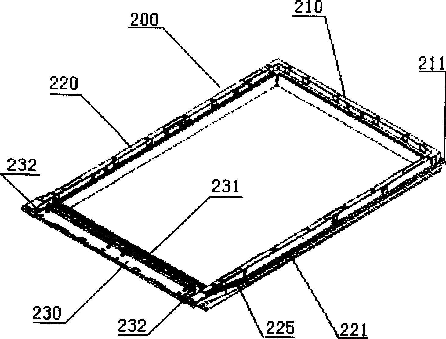 Pitched roof sky-light water draining structure and its pitched roof sky-light