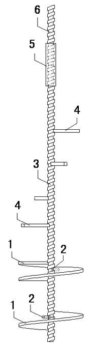 Self-drilling type spiral anchor rod and construction process using self-drilling type spiral anchor rod for grouting along with drilling, stirring and curing