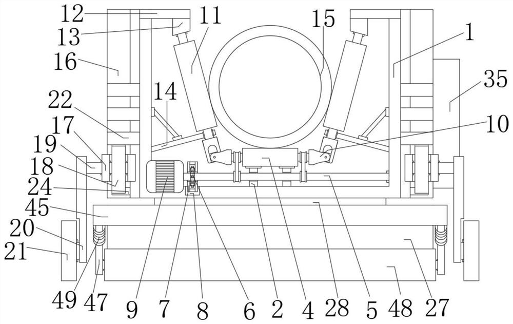 Rolling device for preventing natural gas pipeline from being damaged and accelerating transportation