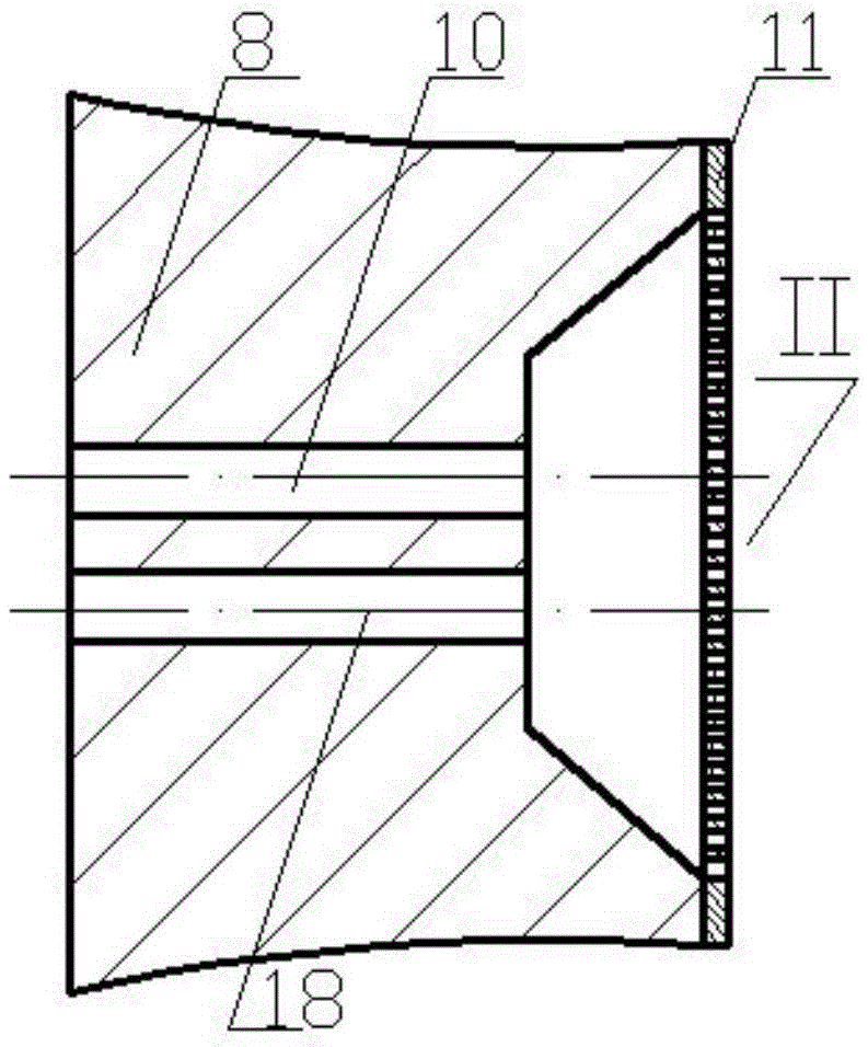 A Bernoulli double-twist type low-frequency ultrasonic three-time atomizing nozzle