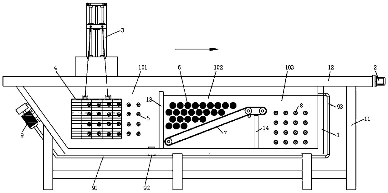 Oil removing and degreasing device and method for heat treatment production line