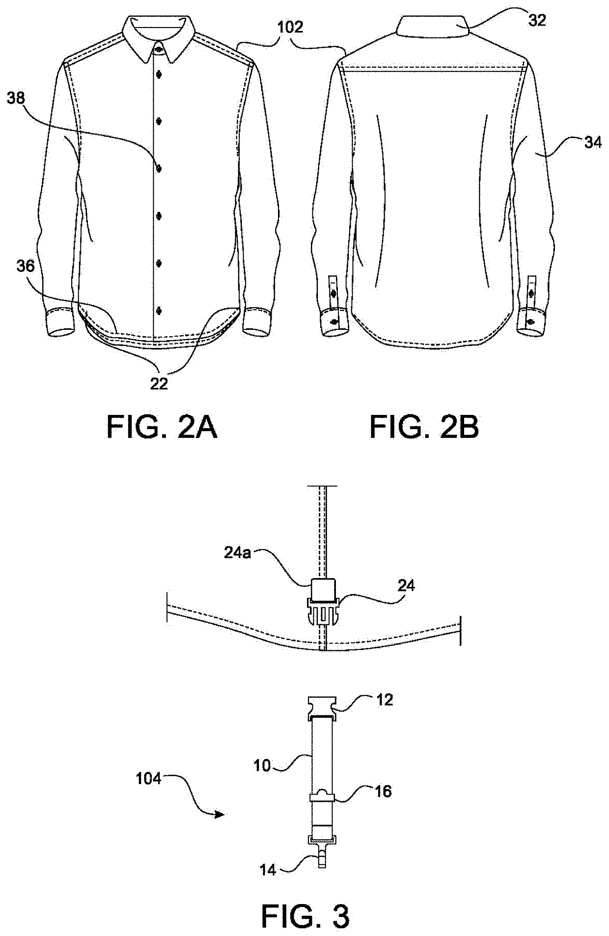 Garment and shirt stay device