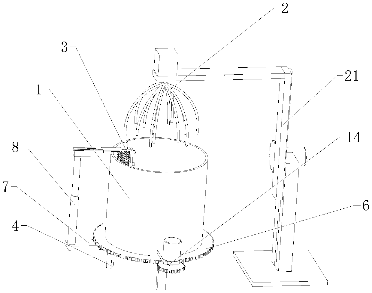 Concrete stirring device convenient to clean