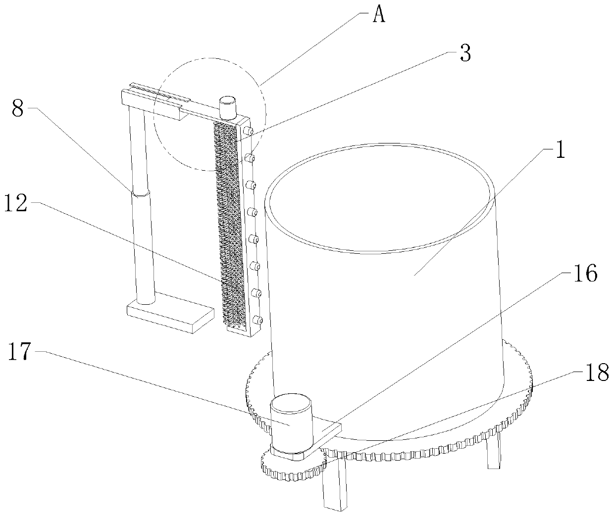 Concrete stirring device convenient to clean