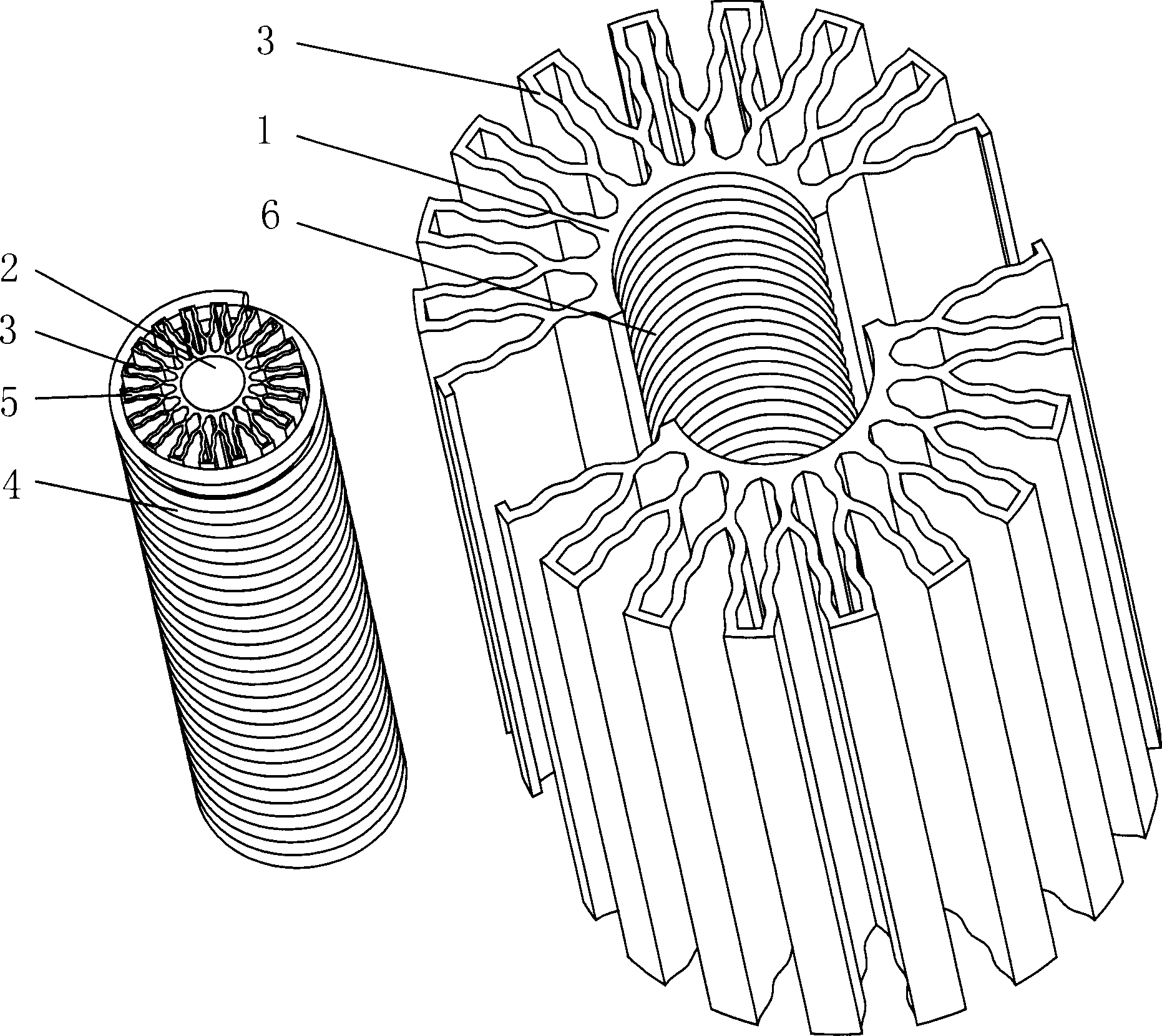 Double-moulded tube dustproof heat exchanger