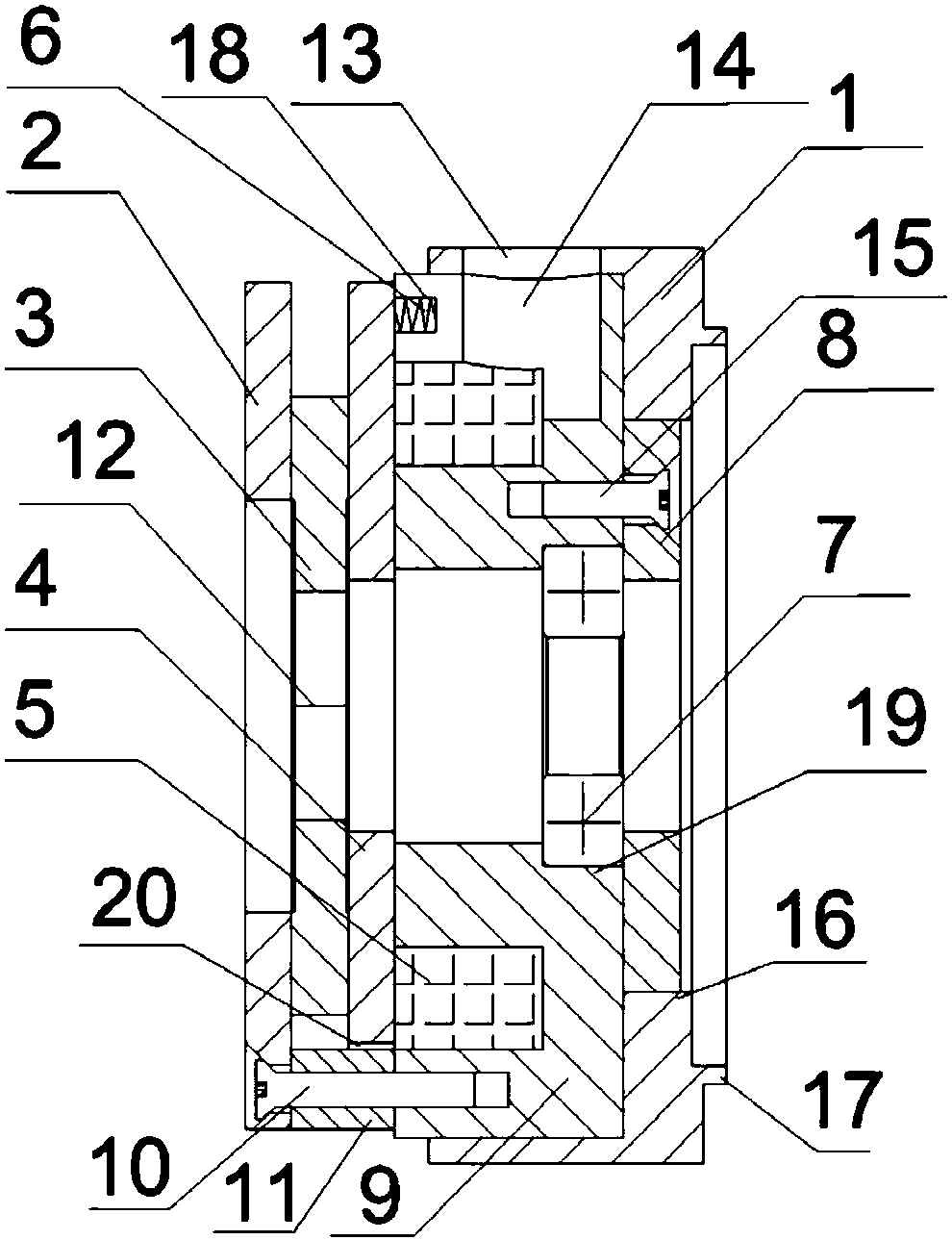 End cover with brake for servo motor, and braking method for servo motor