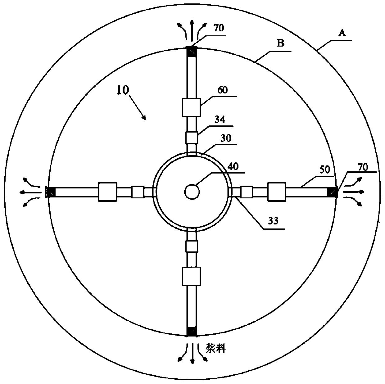 Grouting device and grouting method