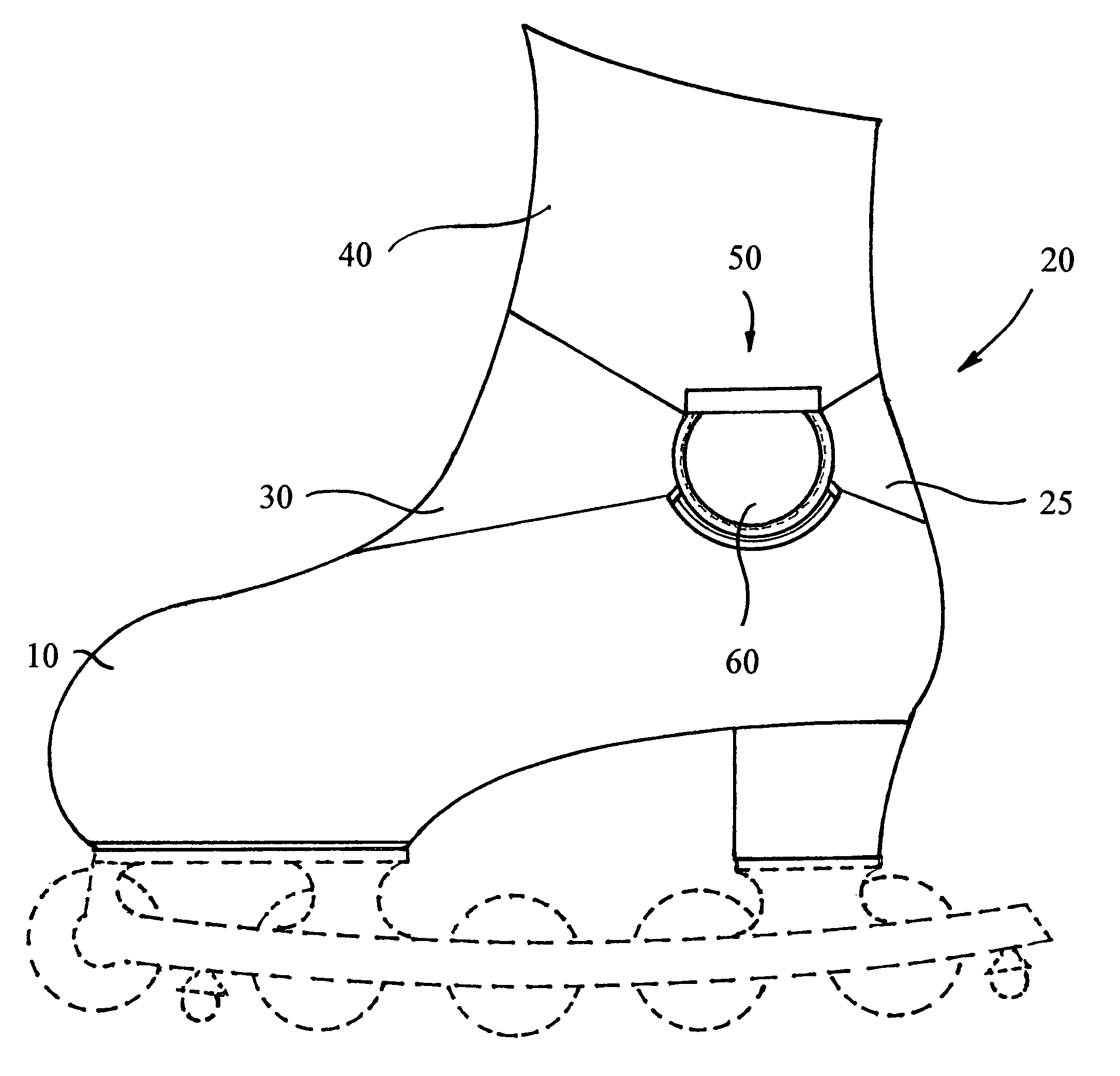 Anatomically correct skating boot