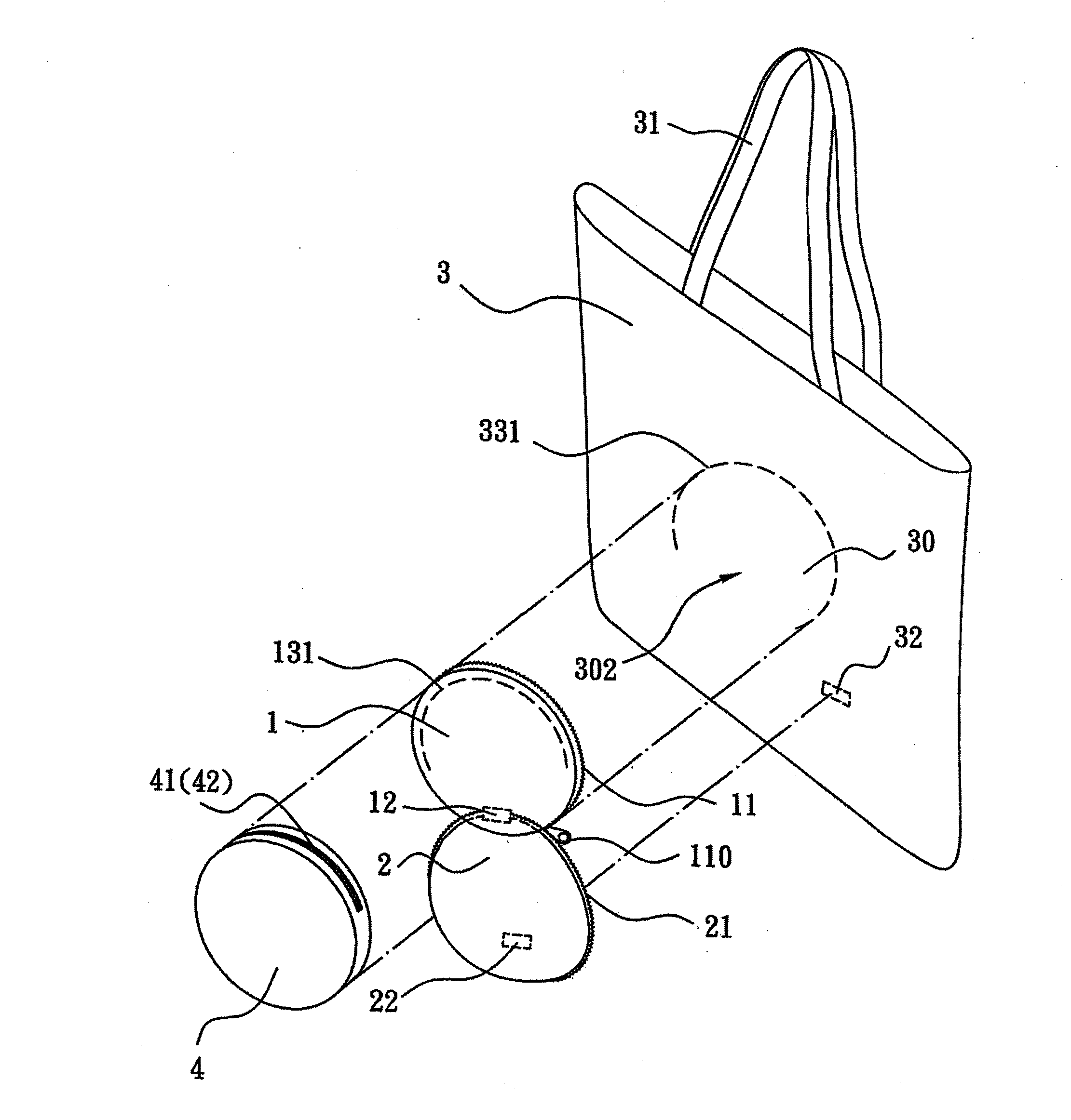 Cover-type containing structure for flexible enclosures