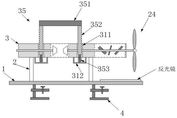 Light-reflecting bird-repelling device at power transmission line tower cross arm