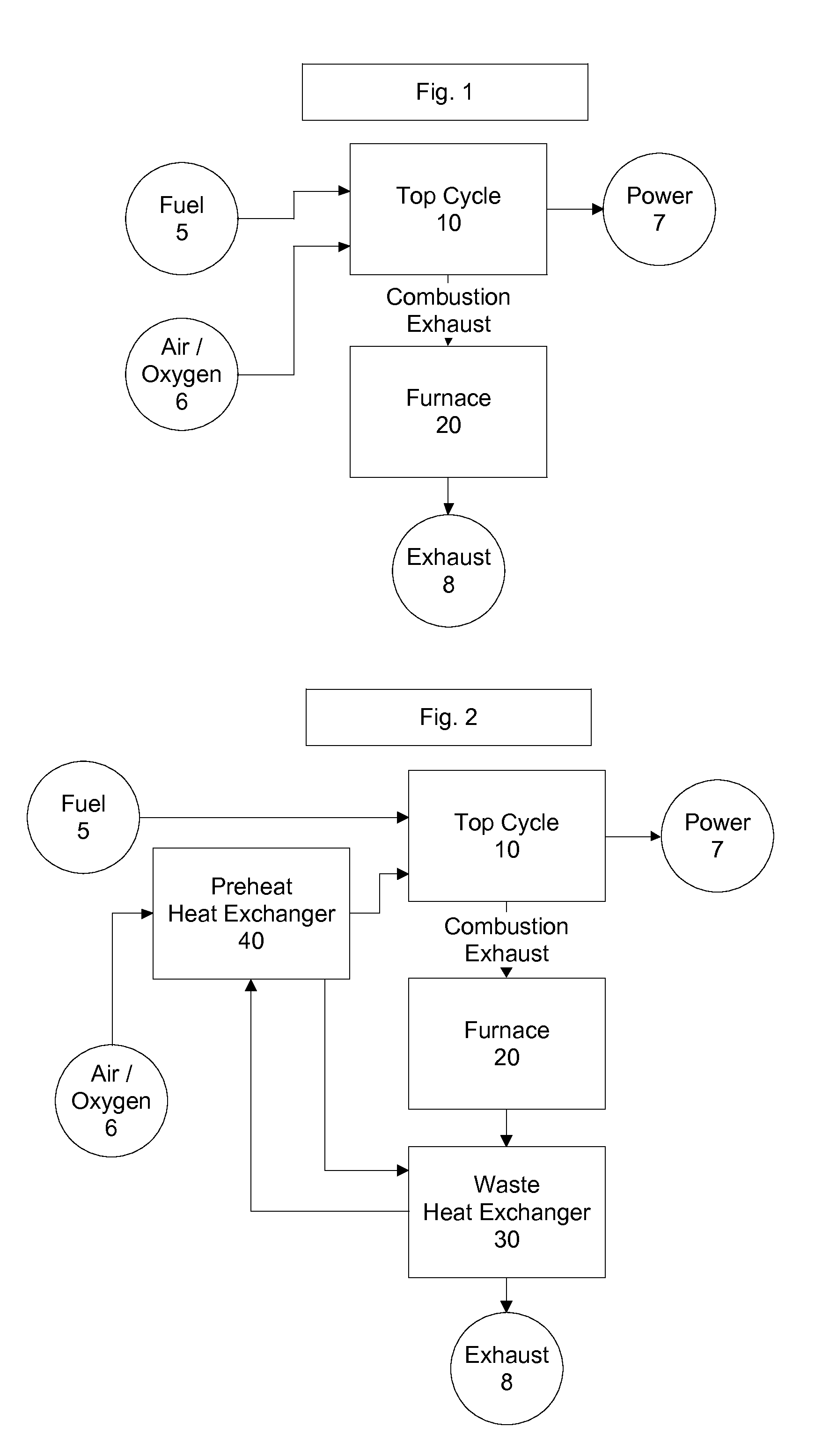 Top cycle power generation with high radiant and emissivity exhaust