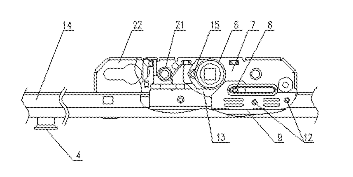 Built-in lift sliding door lock