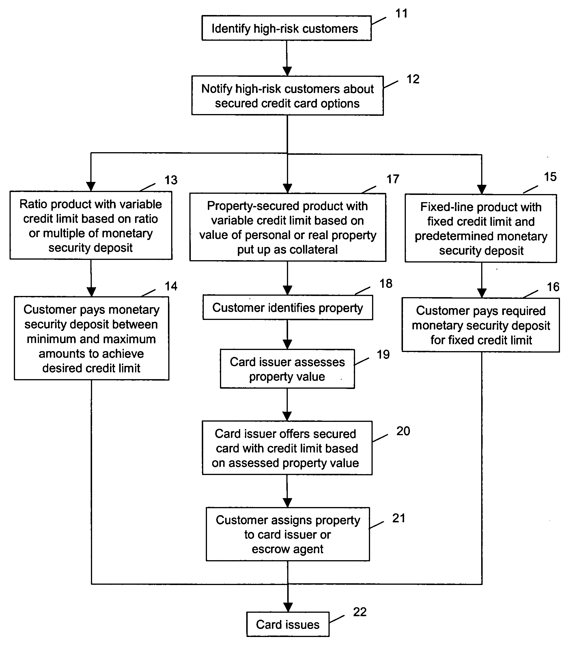 System and method for providing property-secured credit card products