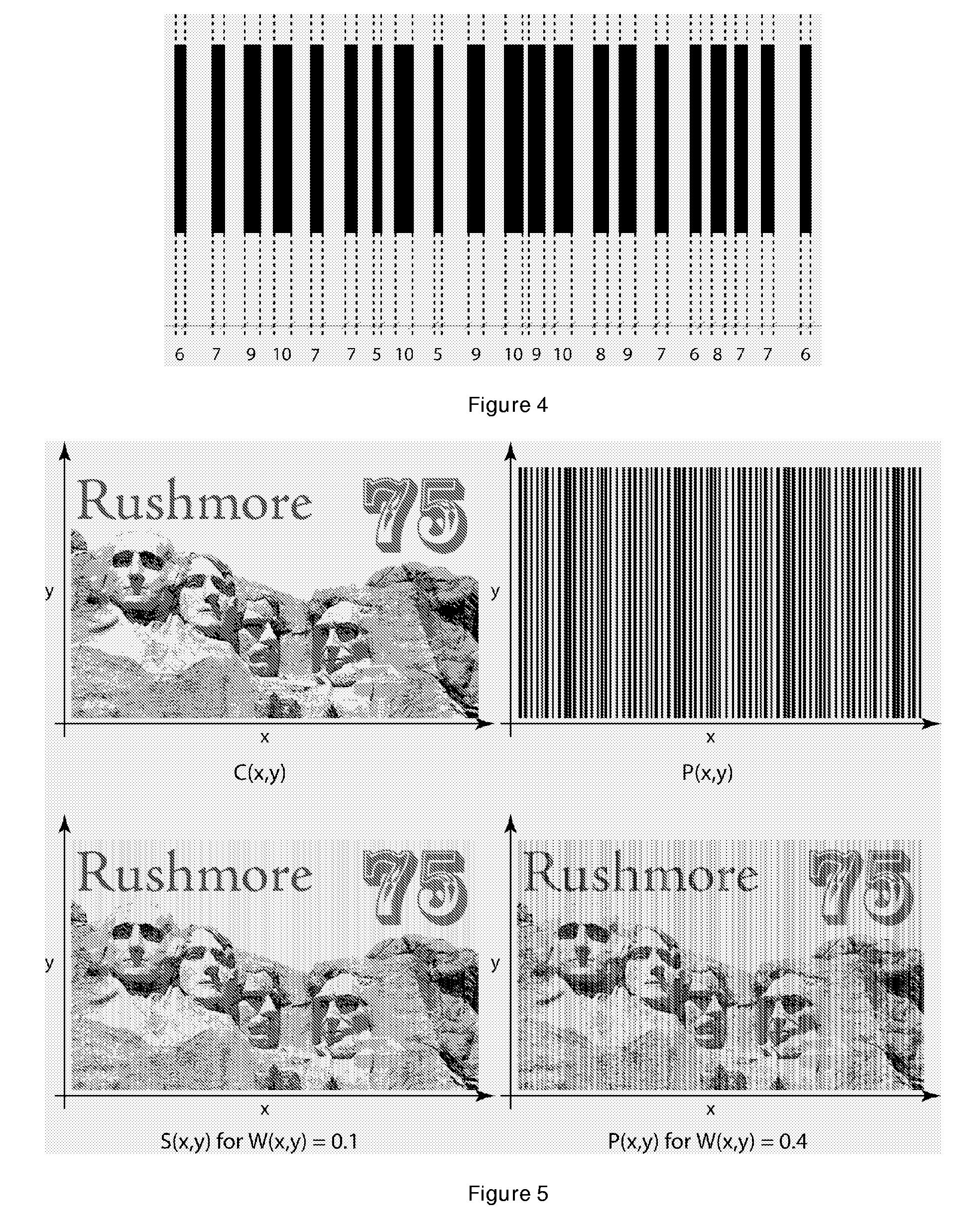 Banknotes with a Printed Security Image That Can be Detected with One-Dimensional Signal Processing