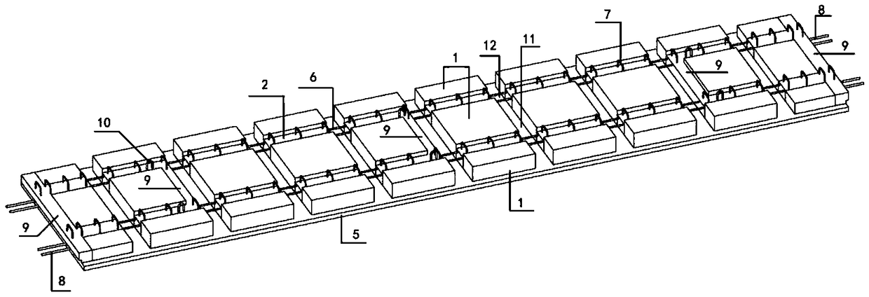 Reinforced concrete hollow superposed two-way dense rib floor and construction method thereof