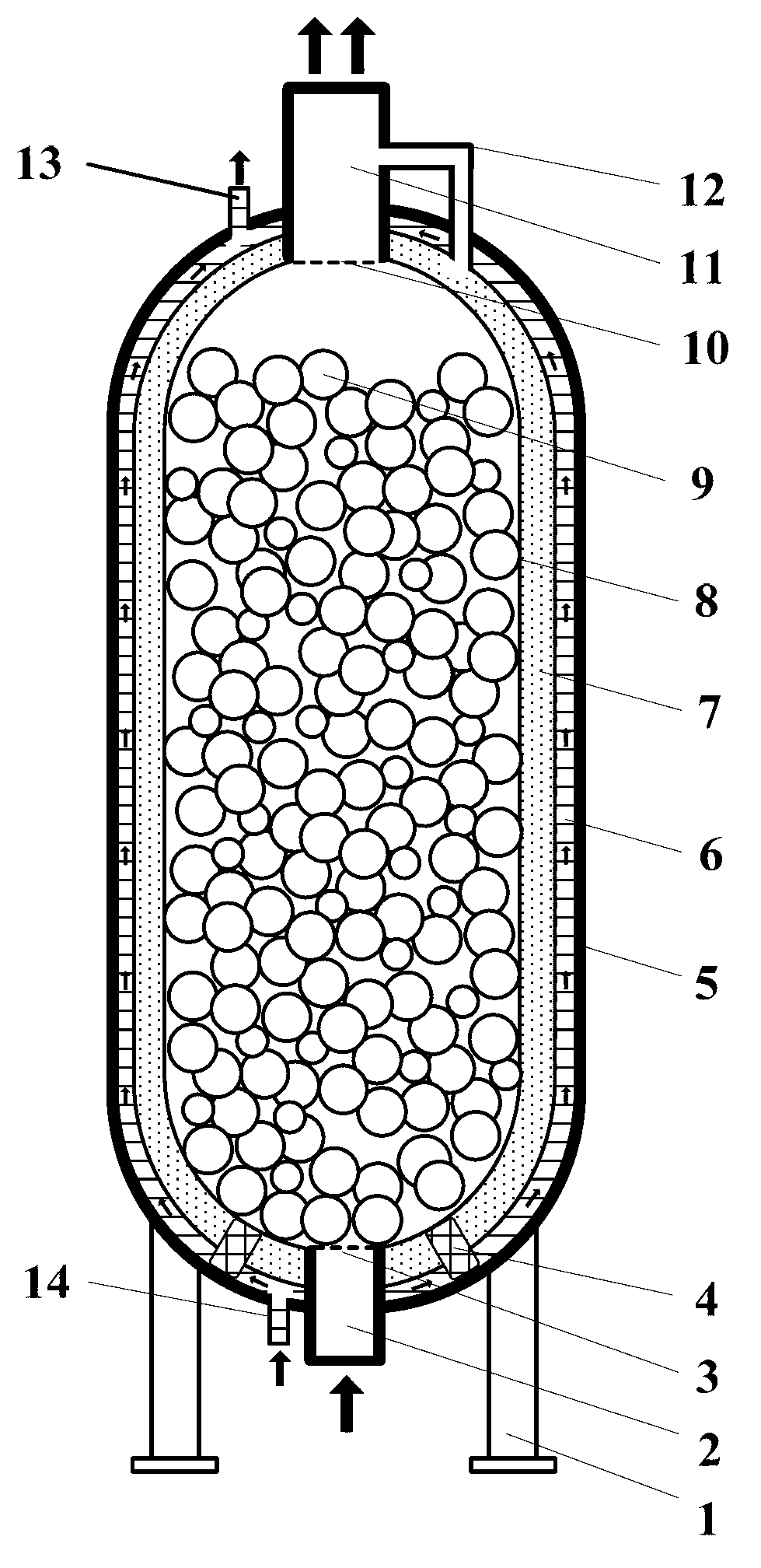 High-pressure heat-storing/or cold-storing device