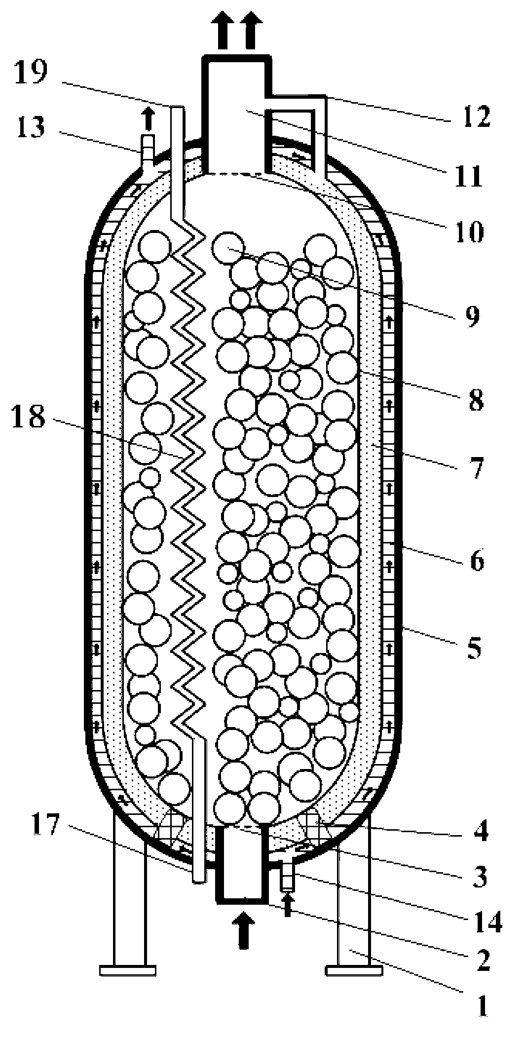 High-pressure heat-storing/or cold-storing device