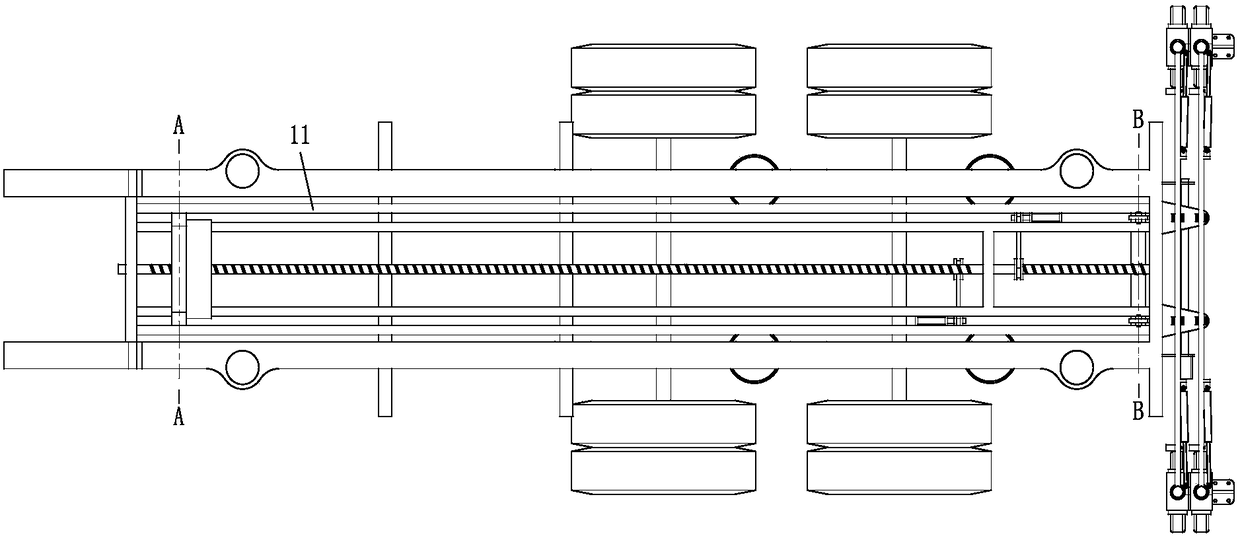 An easy unloading container semi-trailer