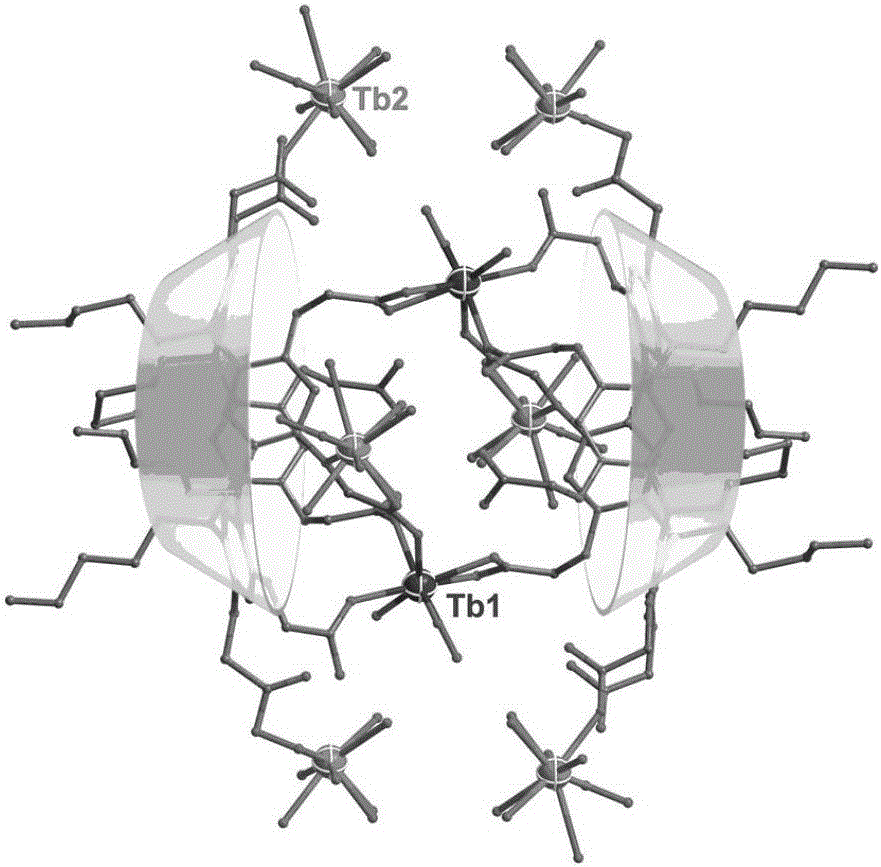 Octacarboxyl-calix [4] arene based terbium metal complex and preparation method thereof