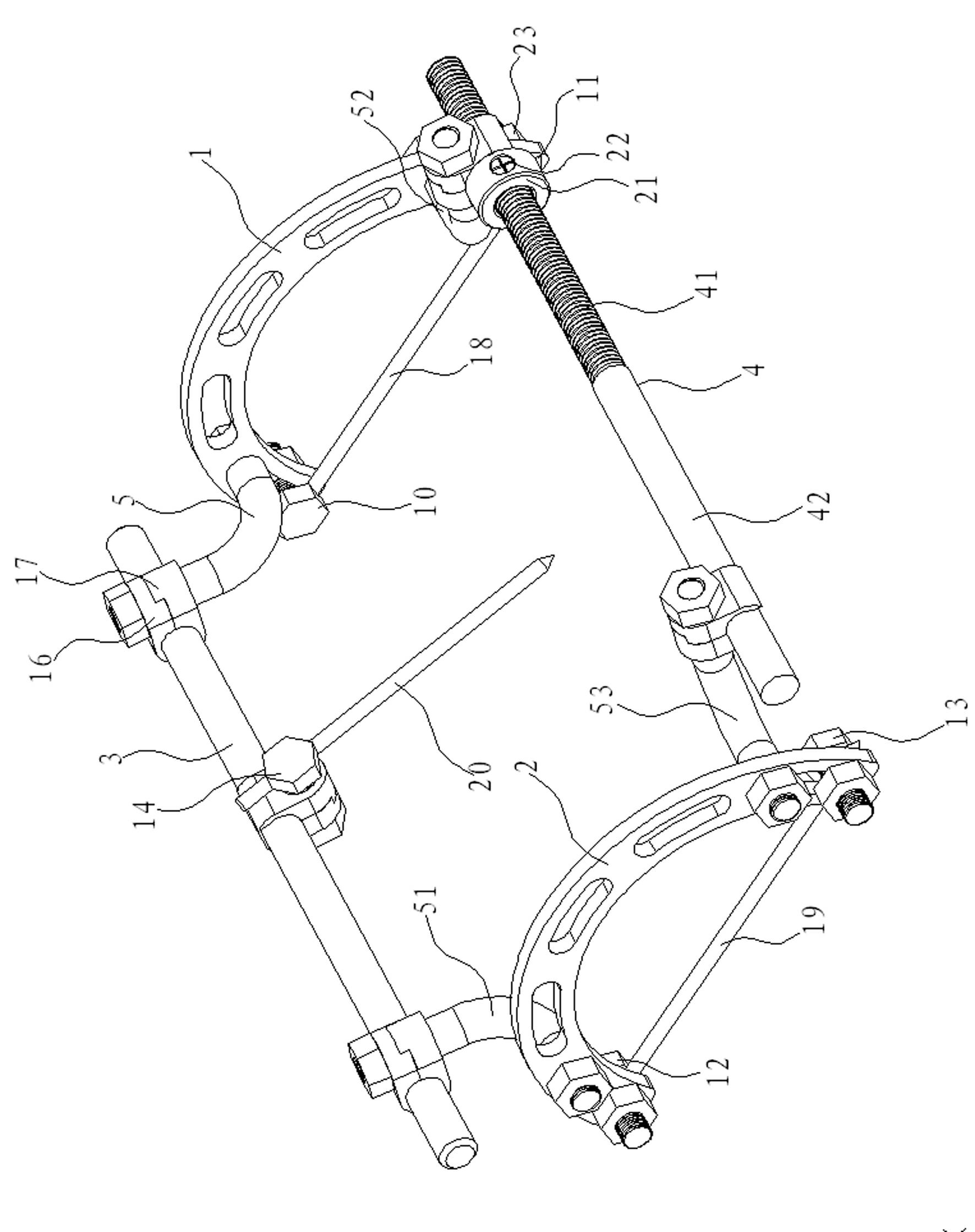 Combined three-dimensional traction mounting bracket for wrist joint