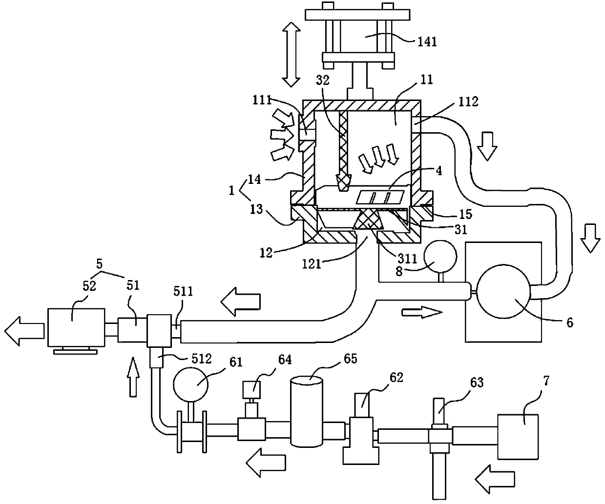 Testing equipment for air intake resistance of general machine small flow air filter