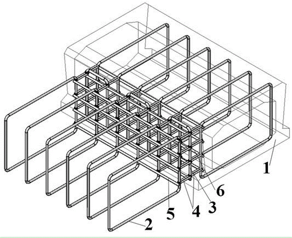 Hinge joint reinforcement bar structure for concrete hollow slab bridge