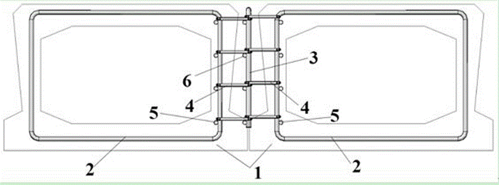 Hinge joint reinforcement bar structure for concrete hollow slab bridge