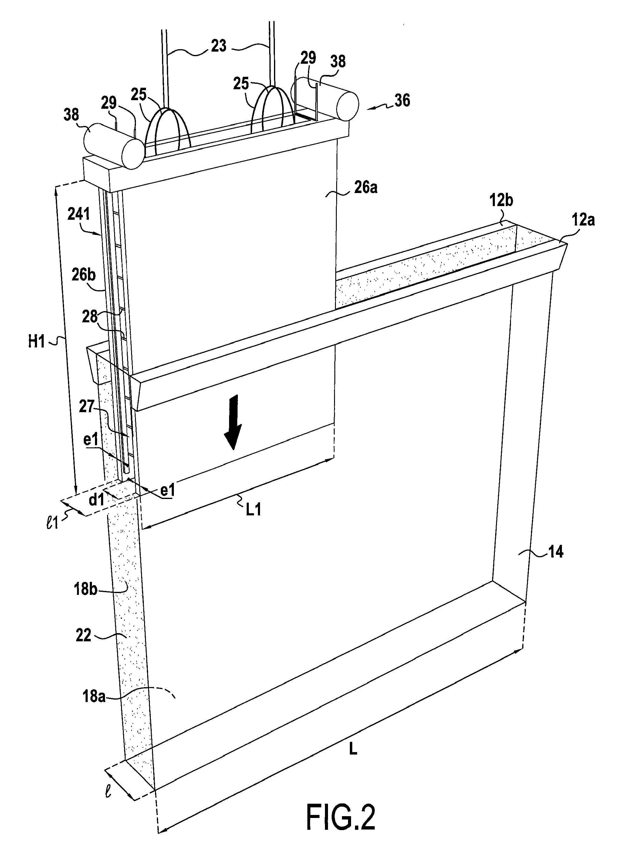 Wall formed in soil, the wall including a hollow prefabricated element, and a method of making such a wall