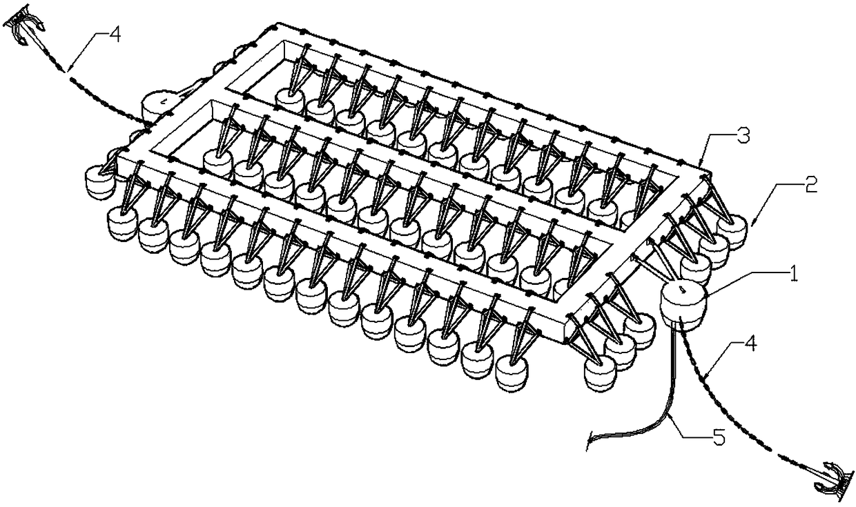 Suspended platform type sea wave power generation device