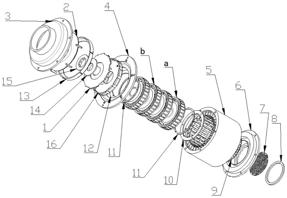 Multi-stage differential water pump capable of reducing noises