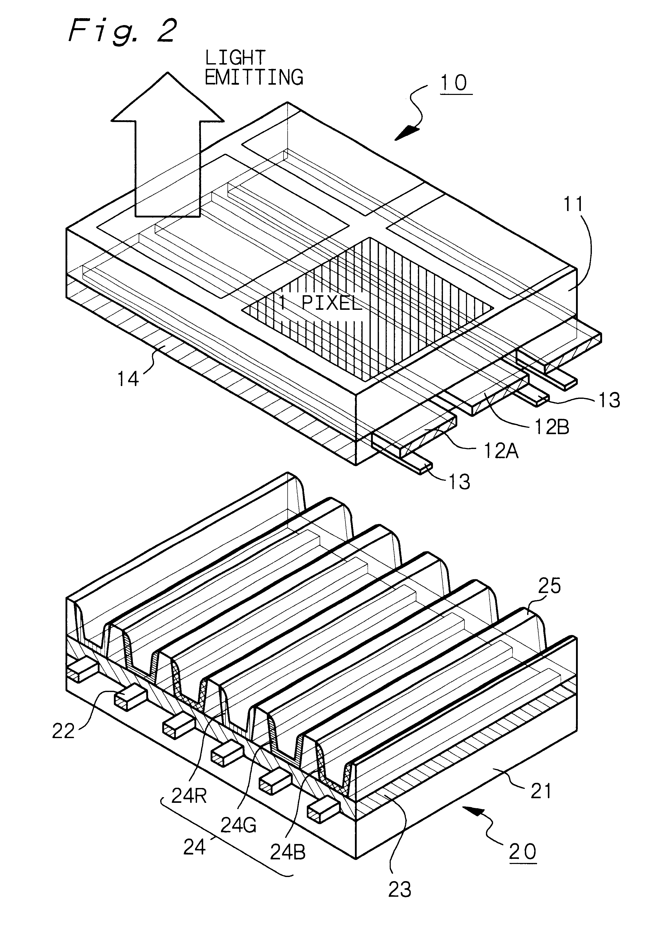 Alternating current driven type plasma display device and method for the production thereof