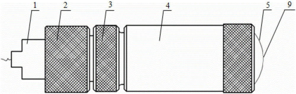 Micro blind area focusing ultrasonic probe for manually detecting composite material component