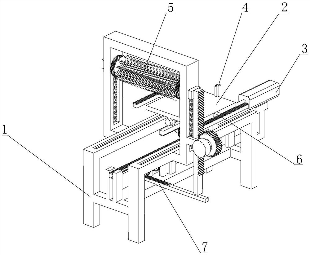 Combined sliding table driven by hydraulic cylinder and gear