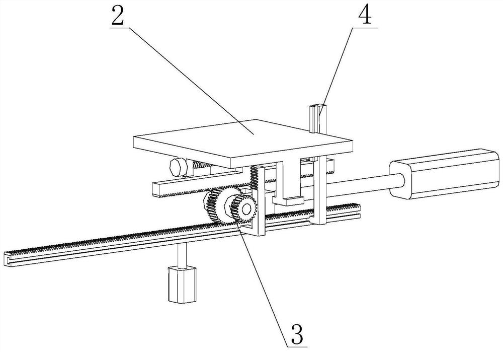 Combined sliding table driven by hydraulic cylinder and gear