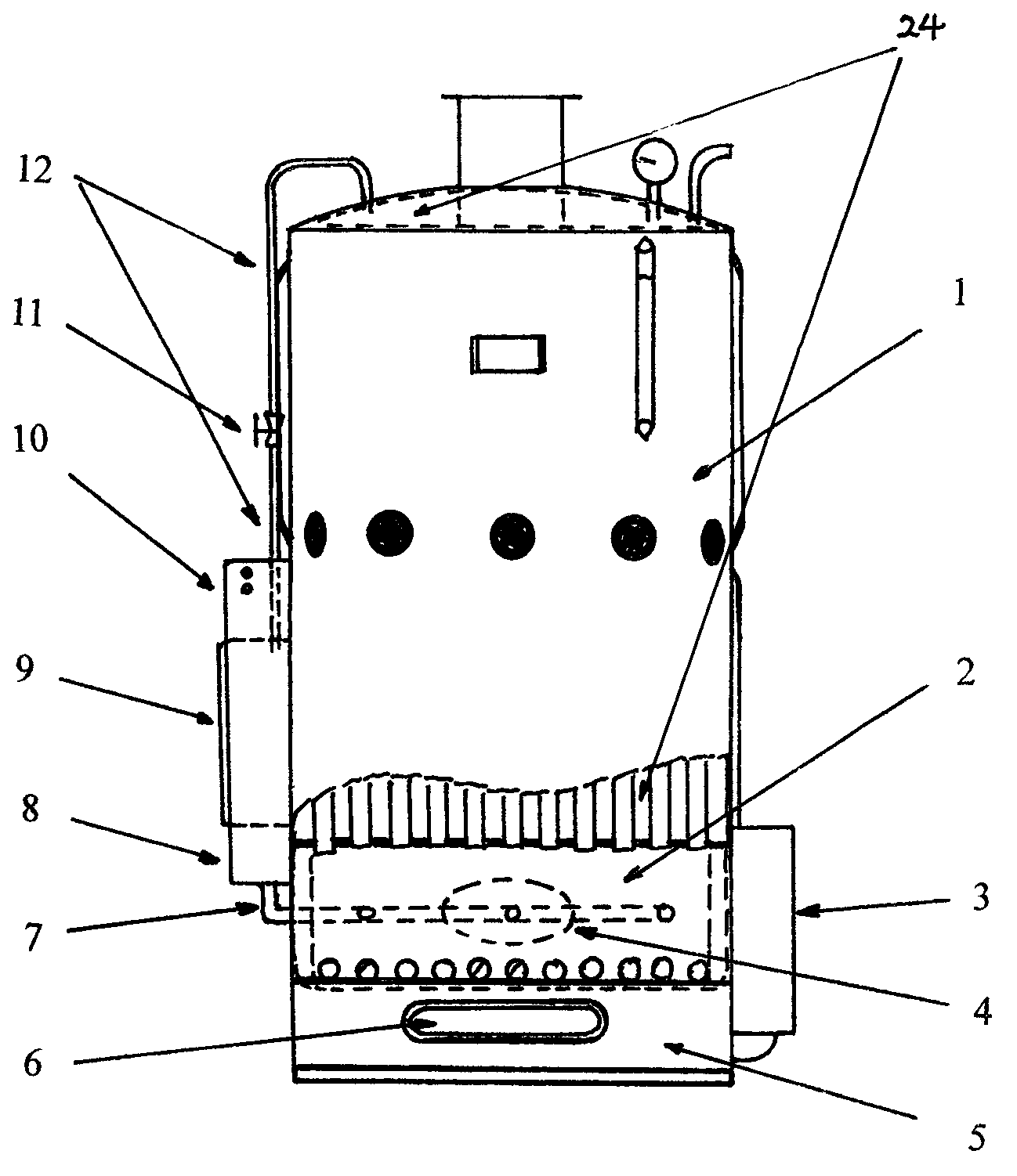 Efficient and energy-saving boiler for plasma water decomposition hydrogen production