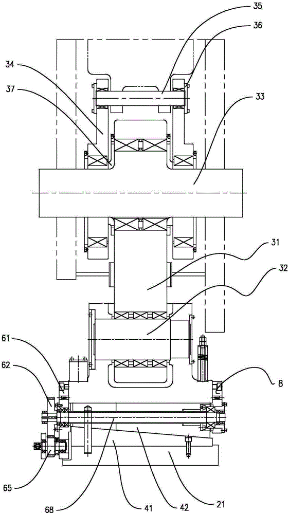 Manual adjustment tapered wedge type closed die height adjusting device