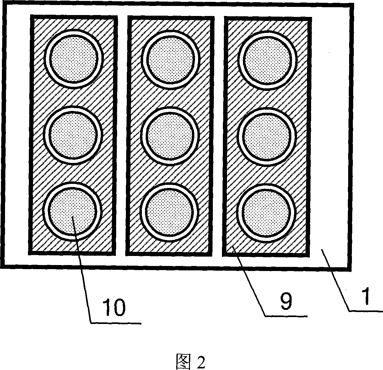 Planar display device with reversed-angle laminated multi-bending cathode structure and its production