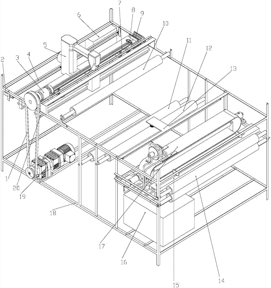 Banner rolling-up machine and working method