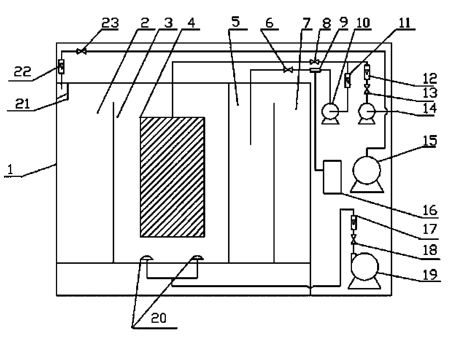 Container type construction site sewage temporary treatment device