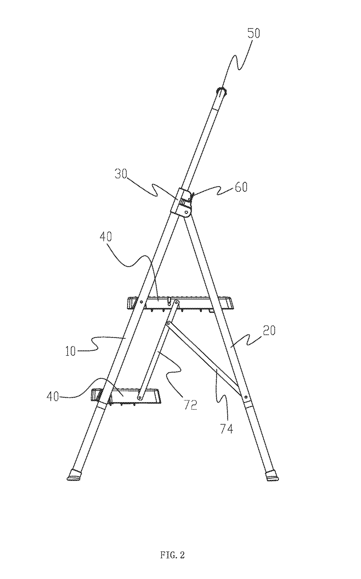 Folding ladder with armrest