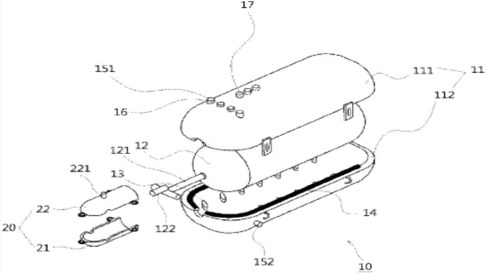 Pressure-resistant-container gas leakage detecting device for a vehicle to which a discharge tube casing is attached